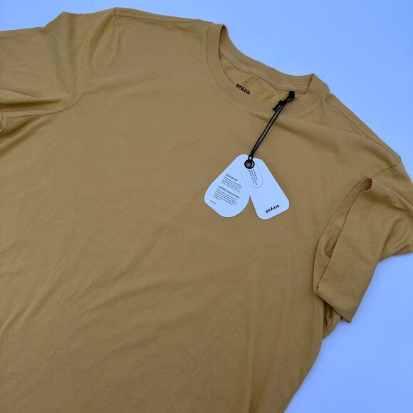 prAna Men's Everyday Organic Cotton Short Sleeve Tee Shirt, Size Medium, Pollen - Picture 1 of 13